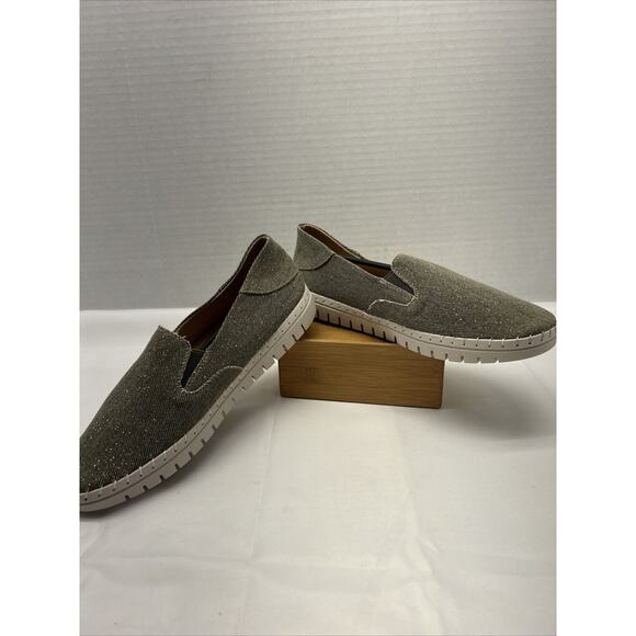 Glolily Elle Canvas Light Olive Sparkle Slip On Sneaker Women Size 9 M New - Picture 3 of 8